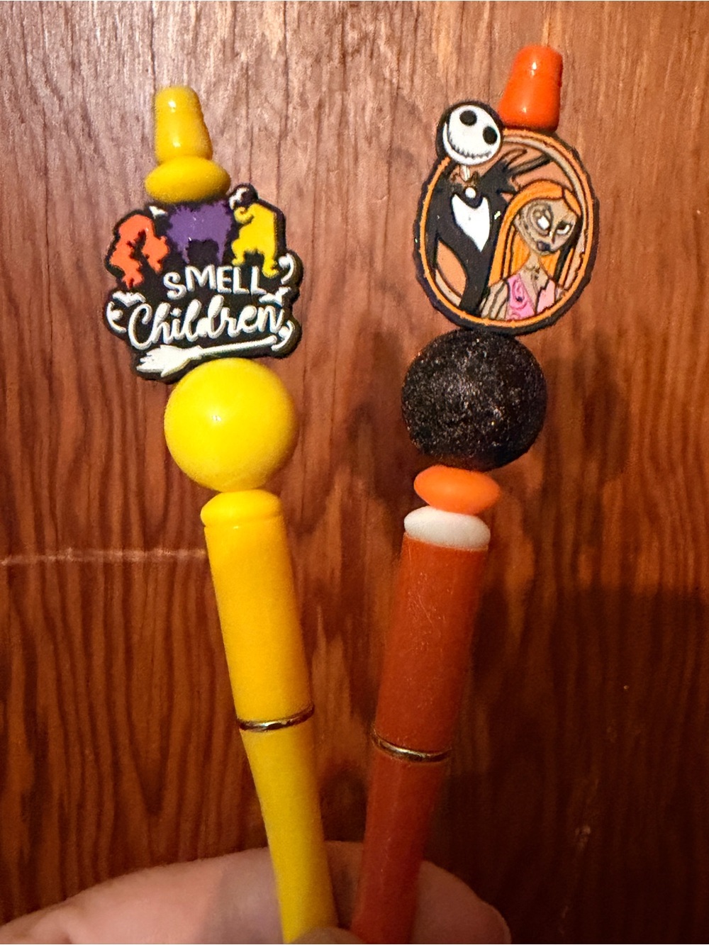Beaded Halloween character Pens (2) - refillable!